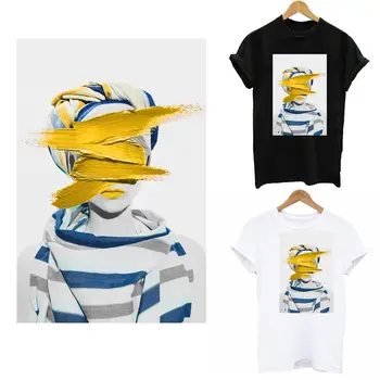 

Aesthetic Girl Heat Transfer Sticker For Clothes Fashion Model Iron On Patches On Clothes Women T-shirt Dress Accessory Decor