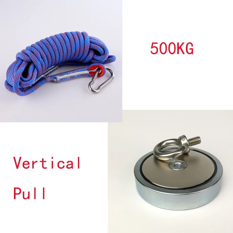 

Big Strong 500KG Neodymium Strong Magnet Pot Fishing Magnets River Salvage Water Magnet with Rope Magnetic Material Base Imanes