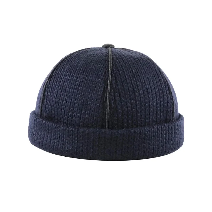 [JAMONT] осень-зима череп Кепки Трикотажные мужские женские шапки шапочки шляпа Повседневное в морском стиле теплая зимняя шапка колпаки Casquette Gorras - Цвет: Тёмно-синий