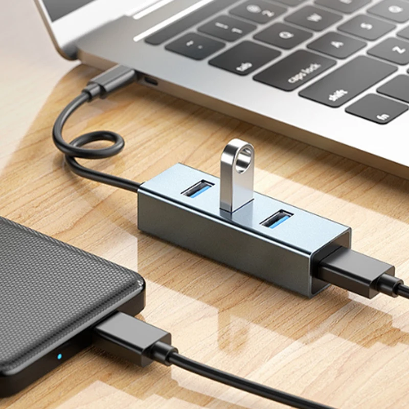Алюминиевый Высокоскоростной USB разветвитель 4 в 1 с несколькими портами 3