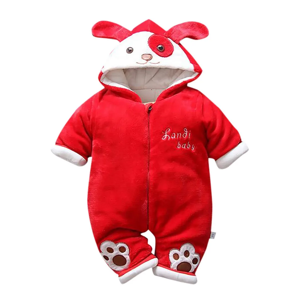 Зимний комбинезон с капюшоном и длинными рукавами для новорожденных мальчиков