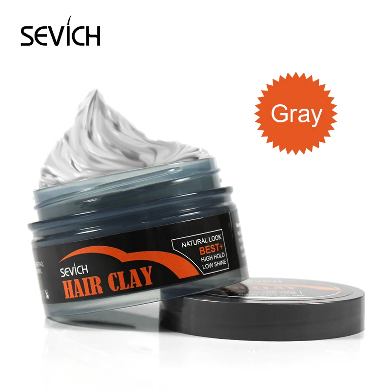 Sevich 10 шт стойкий сухой стерео Тип s глина для волос новая матовая отделка воск для волос для коротких волос помадка длительный пушистый - Цвет: Grey