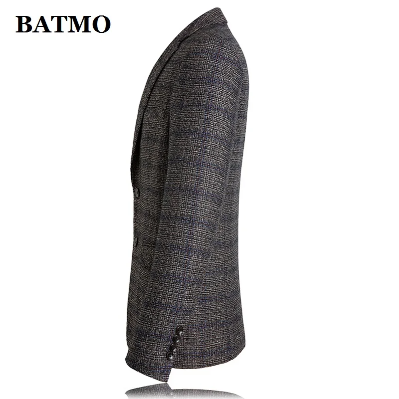 BATMO Новое поступление осенний высококачественный клетчатый Повседневный приталенный Блейзер мужские костюмы мужские куртки Большие размеры M-4XL 1901
