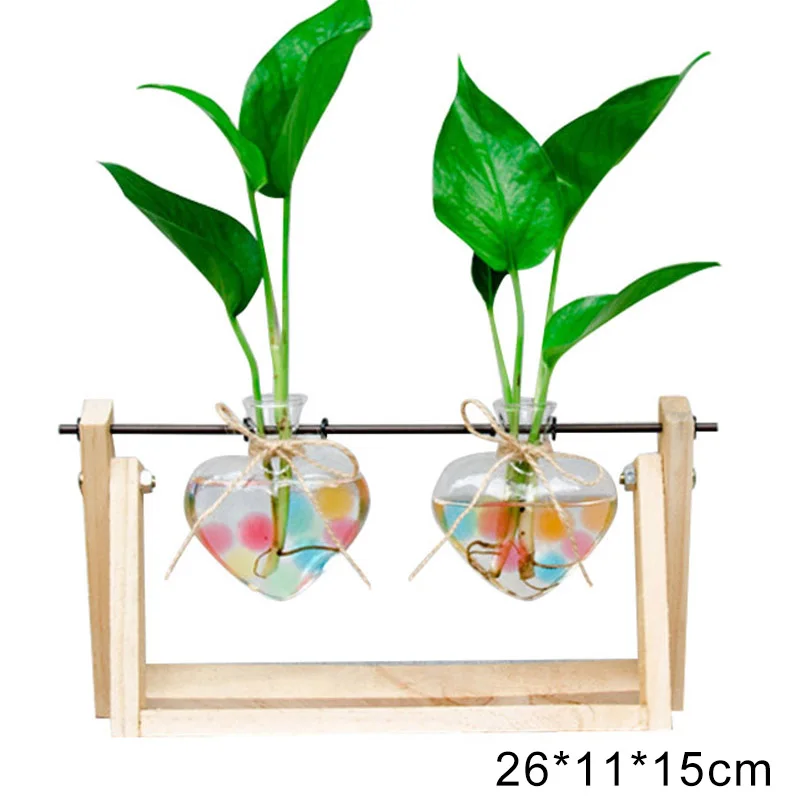 Glass Hydroponic Plant Vase Plant Terrarium With Wooden Stand Office Home Decorations Tp899 In Vases From Home Garden On Aliexpress Com Alibaba Group