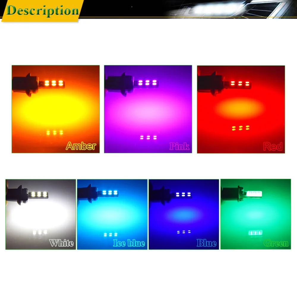 10 шт. T10 W5W светодиодный автомобильный светильник 12SMD Янтарный, оранжевый желтый 194 168 2825 5w5 Canbus укрыты внутренной сводной карта боковая лампа авто Стайлинг 12V
