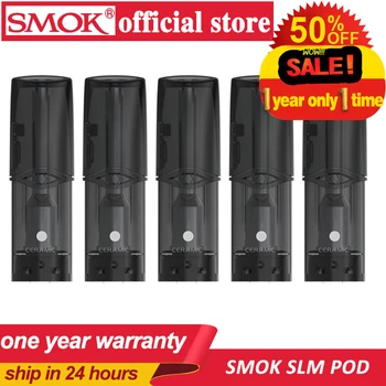 

5pcs/Pack Smok SLM ceramic POD Vape 0.8ml Capacity Electronic Cigarette Atomizer pod Vape Fit for SLM Kit VS Infinix Fit Pod