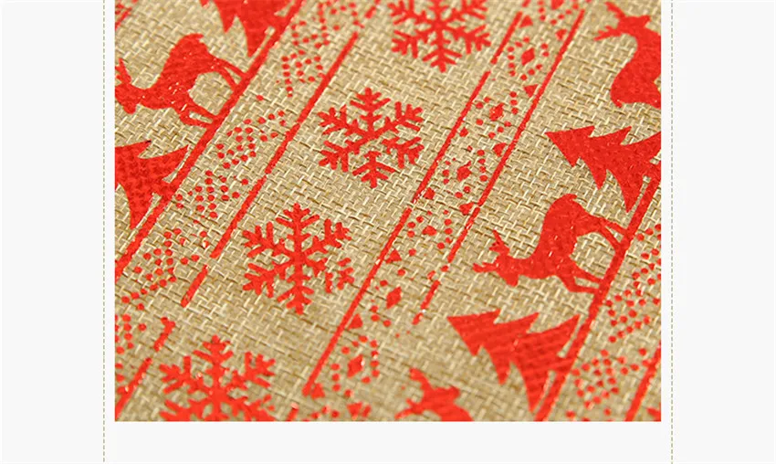 Рождественское украшение для дома Настольная дорожка рождественские стили Мешковина печать Снежинка скатерть для стола Лось Флаг украшения Noel столовое белье