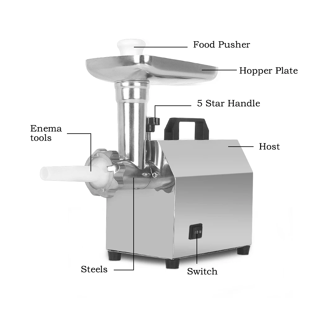 ITOP High Quality Electric Meat Grinder Household Sausage Stuffers Stainless Steel Meat Mincers Heavy Duty Machine 110V/220V 4