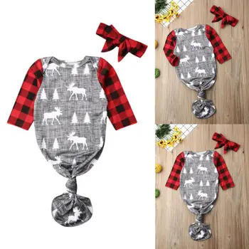 

2019 Newest Hot Xmas Pattern Printed Sleeping Bags Newborn Infant Baby Swaddle Wrap Blanket Sleeping Bag Sleep Sack +Headband