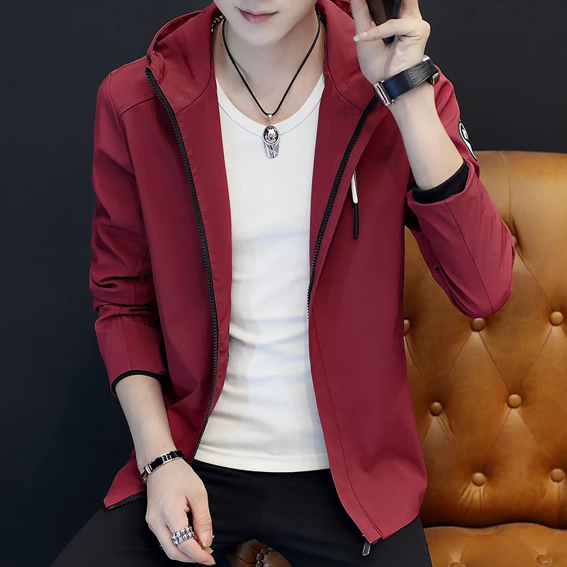 Buy LINGDENG Jackets Mens Thin Windbreaker Jacket Male Fashion Loose Large Size Coats Slim Fit Coat Brand Clothing