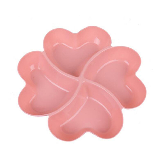 Heart Shape Candy Snacks Nuts Seeds Dry Fruits Plastic Plates Dishes Bowl Breakfast Tray Home Kitchen Supplies