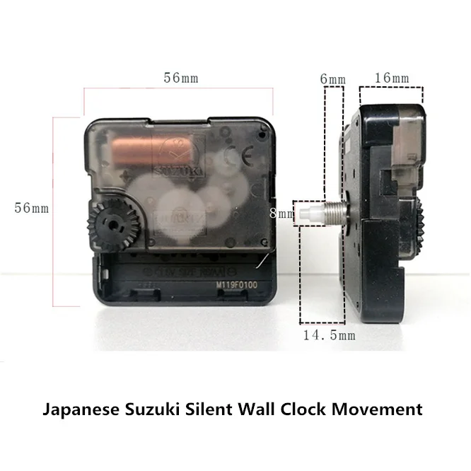 10sets/lot Japan Silent 12inch Wall Clock Quartz Movement Mechanism Wooden hands Clock pointers Repair Kit Tool Set decoration