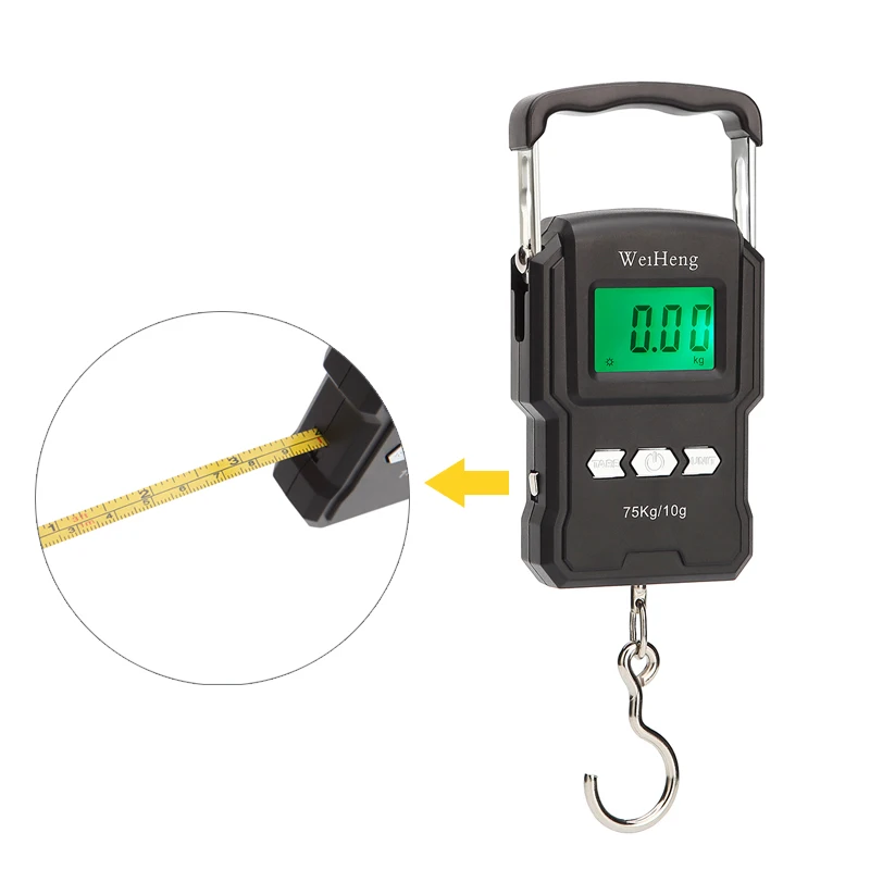 75kg/10g Digital Scale With 100cm Tape Measure Electronic Balance Hand  Scales For Fishing Luggage Travel Steelyard Weight Libra - Weighing Scales  - AliExpress