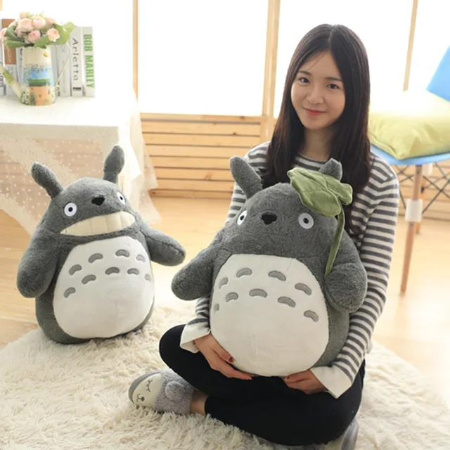 Kawaii Totoro Plush Toy Cute Plush Cat Japanese Anime Figure Doll Plush Totoro With Lotus Leaf Kids Toys Birthday Christmas Gift