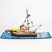 

MOC The Orca - Jaws Ship Model Boat DIY Assemble Building Diamond Blocks Sets Model Classical Brick Gift for Children Toys