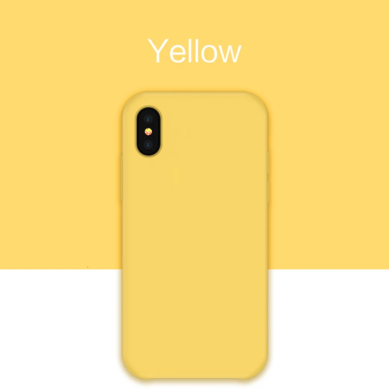 Силиконовый чехол для iPhone 11 Pro Max, однотонный жидкий силикон, бампер для iPhone XR XS 7 8 Plus Funda Coque - Цвет: Yellow