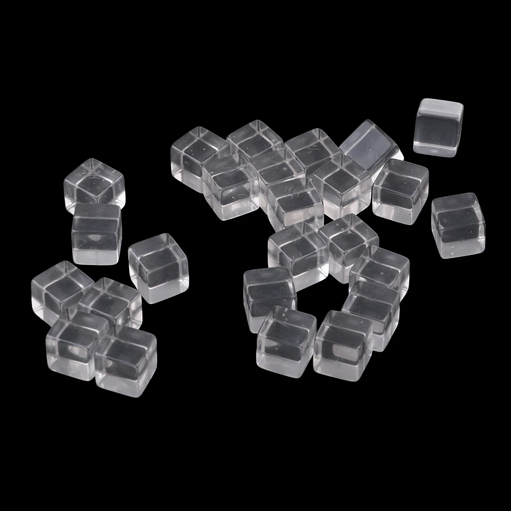 25 Square D6 Dice Six Sided Transparent Gem Dice TRPG for Dungeons & Dragons