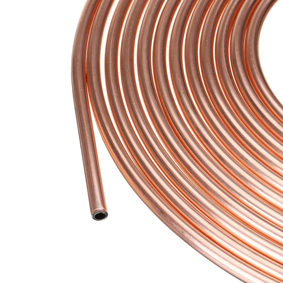 25Ft 7.62m Roll Tube Coil of 3/8'' OD 3/16'' OD Copper Nickel/Zinc Brake Hose Line Tubing Pipe Replacement Anti Rust ► Photo 3/6