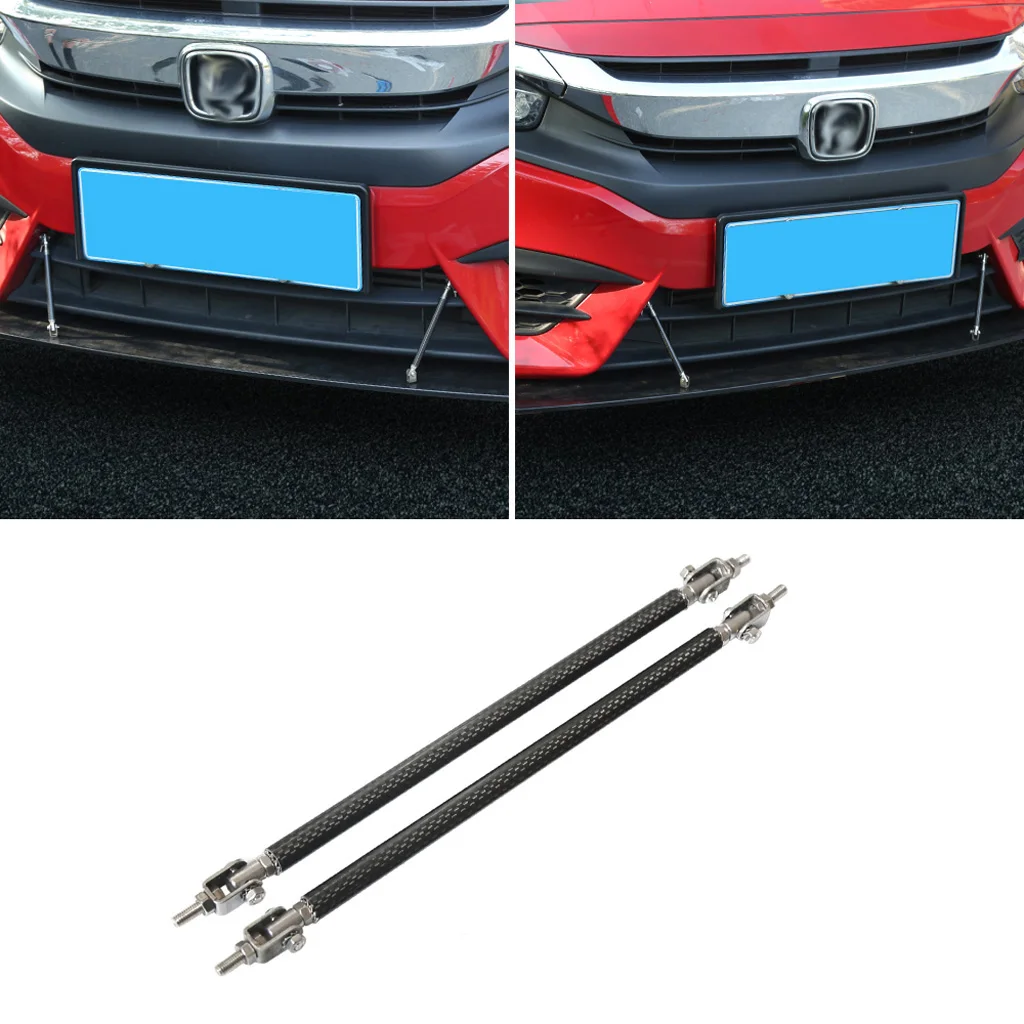 2pcs Universal Adjustable Front Lip Splitter Bumper Protector Rods Supports