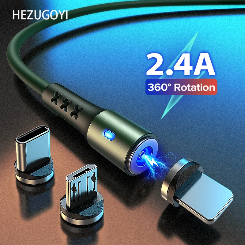 360 Rotate Liquid silicone Magnetic Cable Micro USB Type C Phone Charger Fast Charging Data Cord For Iphone Samsung Huawei Redmi | Мобильные