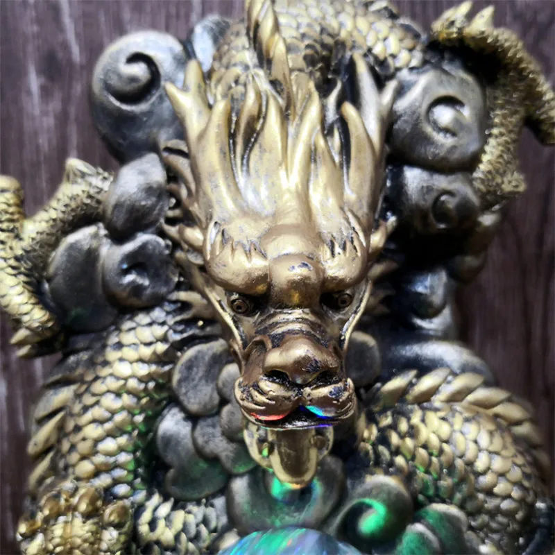 Водные украшения для фонтана Lucky Gold Dragon Lotus база водного пейзажа офисные настольные смолы фэн шуй Ремесло Свадьба открытие подарок