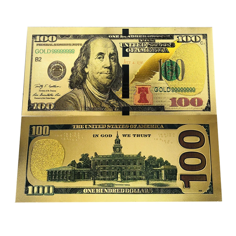 Американская $100 $ prop money Gold памятная банкнота для ценных сувенирных подарков