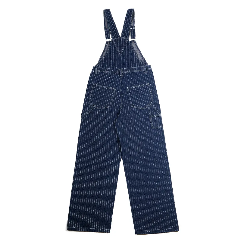 New Primary Color Denim Overalls Trousers Men's Outdoor Trekking Climbing Travel Labor Training Hiking Striped Jumpsuit Pants