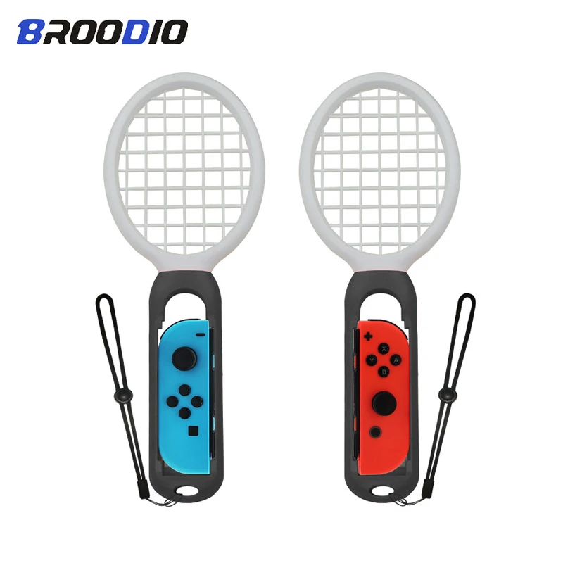 

2 Pcs Switch Mario Tennis Racket Handle Holder Somatosensory Gamepad Racket for Nintendo Nintend NS Joy-Con Game Controller Grip