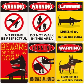 

Beware of Dog Sign Warning Metal Sign Guard Dog Sign Wall Decor Yard Sign No Trespassing Metal Plaque Dog Signs 20X30CM