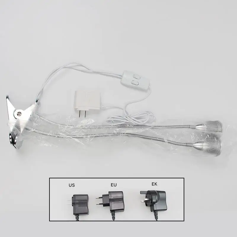 Plant Growth Lamp Double Head With Clip Plant Light Fluorescent Night Light Botanical Illumination Lamp Office Decoration Lamp
