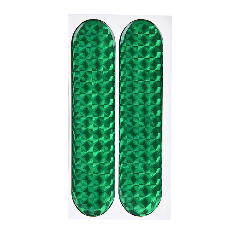 Green Комплект из 2 предметов, мини-камера для автомобиля мотоцикла двери Светоотражающие Стикеры Предупреждение лента эпоксидной смолы ПЭТ Стикеры анти-тире бампер безопасность вождения авто аксессуар - Цвет: Green