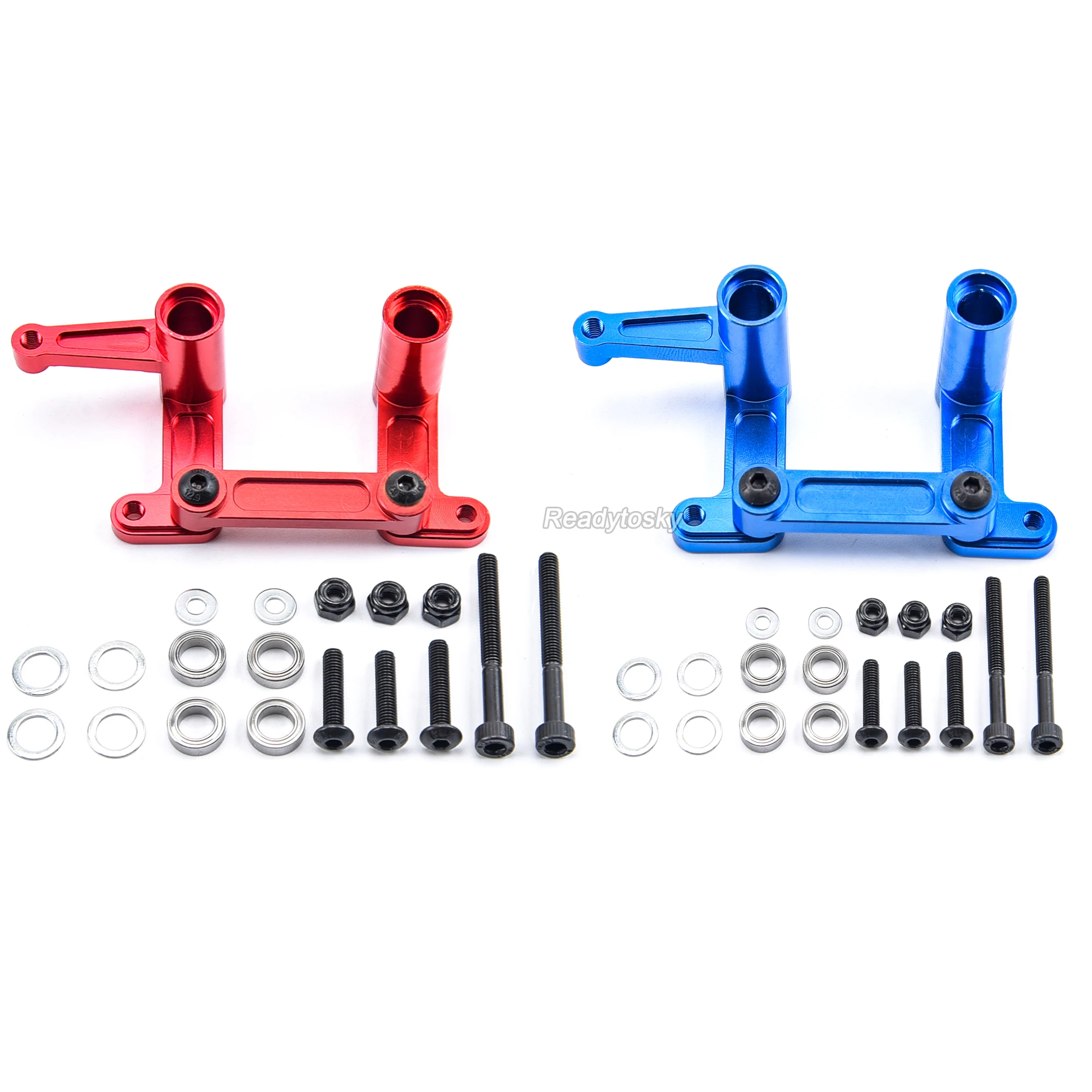 Traxxas Stampede 4x4 VXL Alloy Steering Bellcrank Assembly Blue by Atomik 