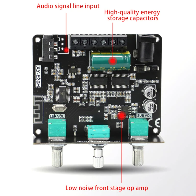 2.1 채널 2*15W+30W Bluetooth 전력 서브우퍼 증폭기 보드 HiFi 클래스 D 홈 시어터 오디오 스테레오 이퀄라이저 AUX 앰프