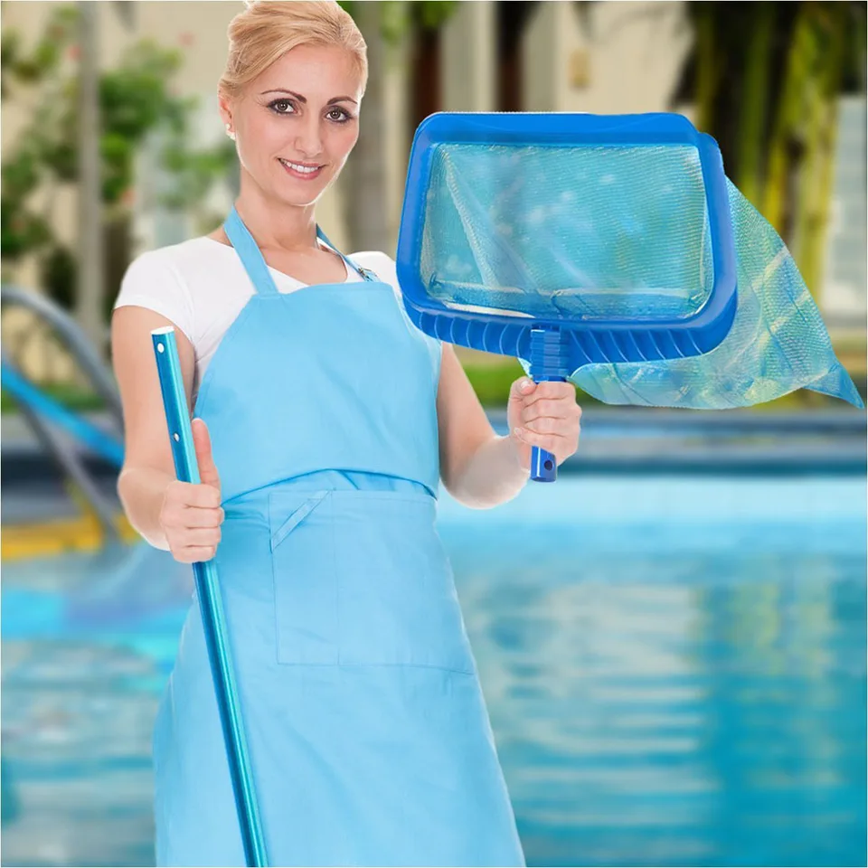 Pool Stomach 1209 Heavy-Duty Skimmer Net & Leaf Rake - Deep Fine Mesh Bag, Professional Pool Cleaning Tool