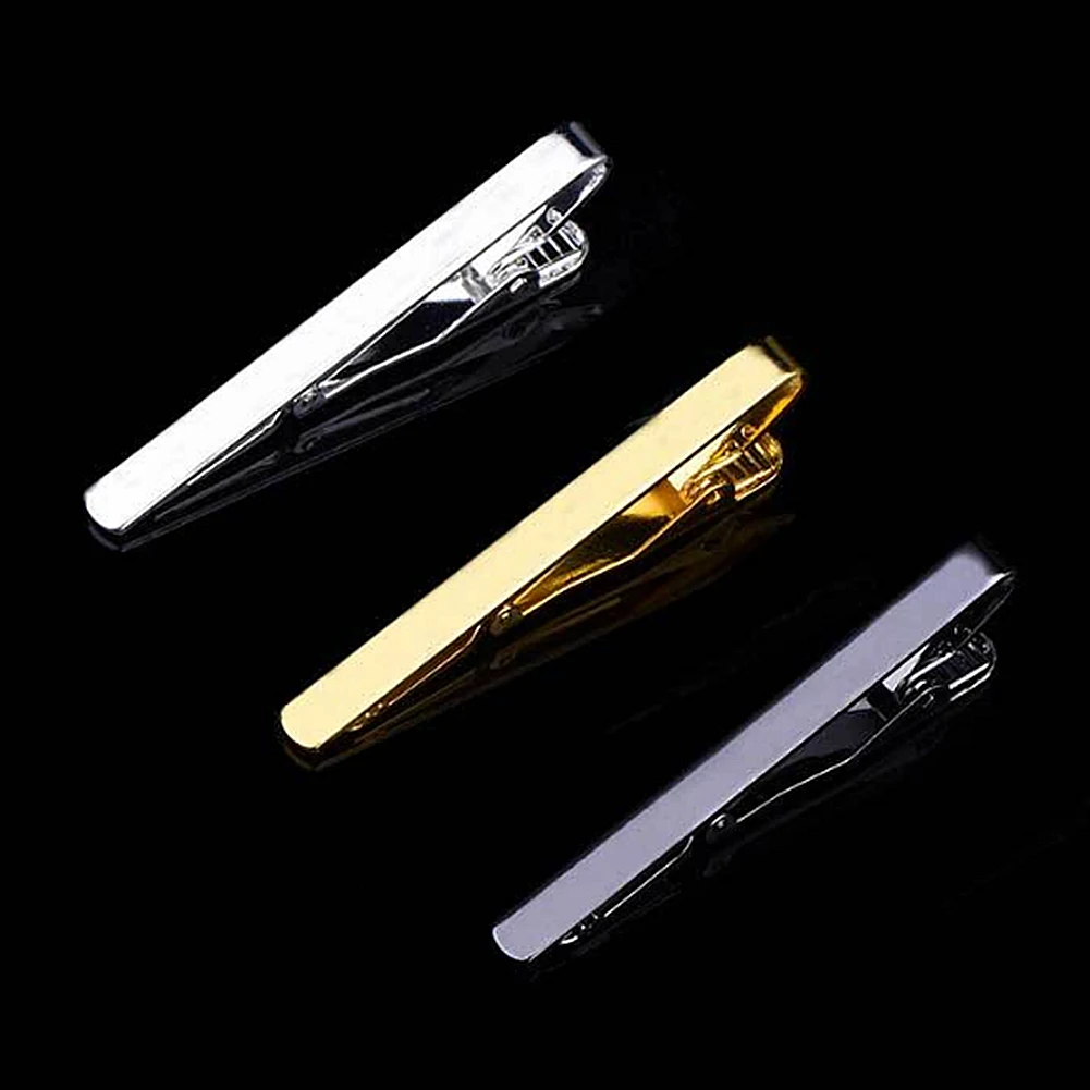 Estilo de moda de hombre corbata para los hombres de Metal oro tono Simple Bar cierre práctico corbata broche 1PC Simple pinza para corbata para hombre