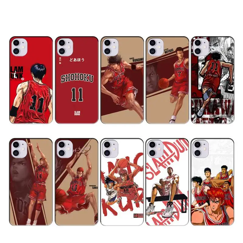 

Anime SLAM DUNK Basketball Fundas Coque Case for IPhone 12 11 Pro Max X XS XR 7 8 6s Plus SE 2020 Cover Accessories