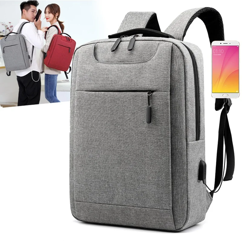 Рюкзак мужской/женский с USB-зарядкой деловой вместительный ранец для компьютера