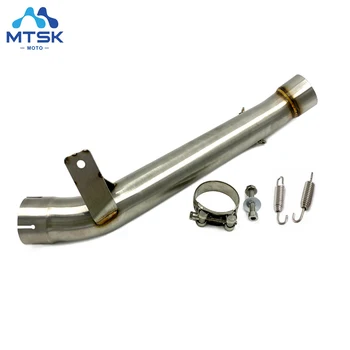 

Motorbike Exhaust Muffler Engine Middle Link Slip On Round Pipe For Kawasaki ZX10R ZX 10R 2011 2012 2013 2014 2015 2016 2017