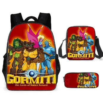 

3pcs/set Gormiti Anime Prints Cartoon School Bags for Boys Children's Large Backpack Kids Primary Schoolbag Mochila Bagpack