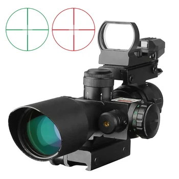 baratas Riflescope Tático 2.5-10x40 Sniper Scope Laser Vermelho Destacável Lente Reflexo Vermelho Verde Dot Sight Scope Caça Acessórios