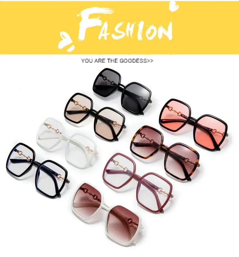 big sunglasses for women Fashion occident style big box letter dangle chain sunglasses woman wear cover street shot luxury designer personalized oculos black sunglasses women