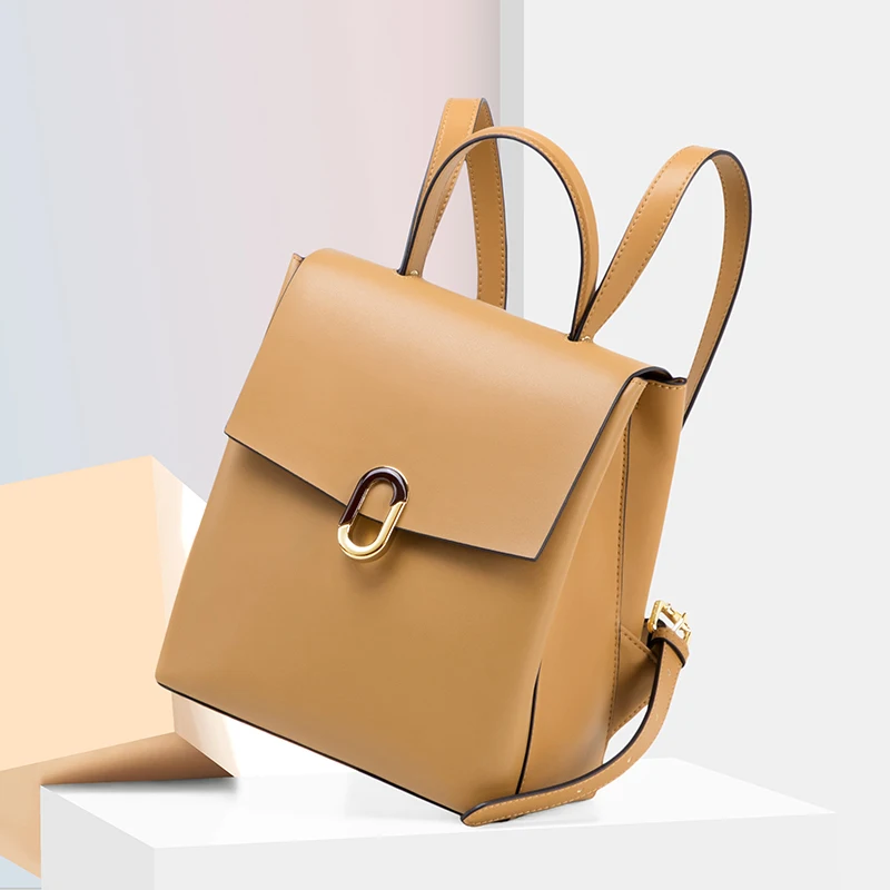 Cnoles Casual Small Backpack Women Travel Waterproof Leather School Bags for Teenage Girls Fashion Tote Shoulder Packbag