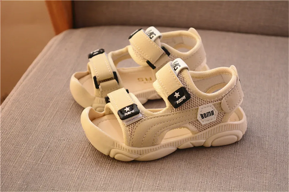 Summer Baby Boys Girls Shoes Kids Beach Sandals for Boys Soft Leather Bottom Non-Slip Closed Toe Safty Shoes Children Shoes