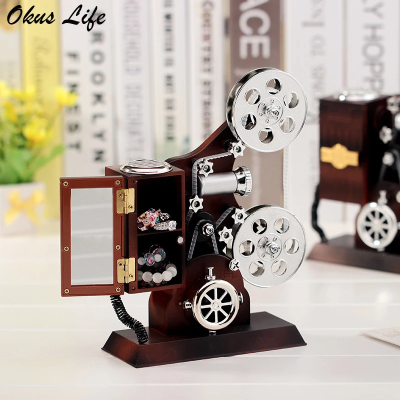 

Creative Retro Nostalgic Styling The Projector Music Box Old Music Box Home Decorations Kids Birthday Gift Christmas Gift New