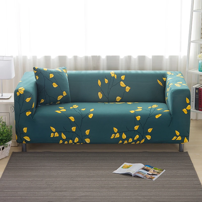 Золотисто-желтые листья, растягивающийся чехол для дивана, осенние листья, подлокотники, чехлы для диванов, зеленый funda de sofa housse de canape, чехол для дивана