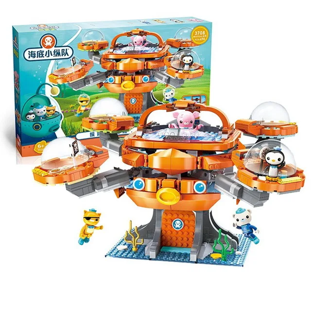

ENLIGHTEN 3708 698Pcs Octonauts Octopus Octopod Playset Barnacles Building Blocks Brick Set Compatible Playmobil Toys