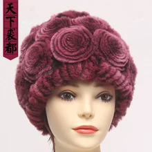 Зимняя женская шапка из меха кролика Рекс, женские модные шапки с цветочным рисунком из натурального меха кролика, шапки, бренд, шапки из натурального меха