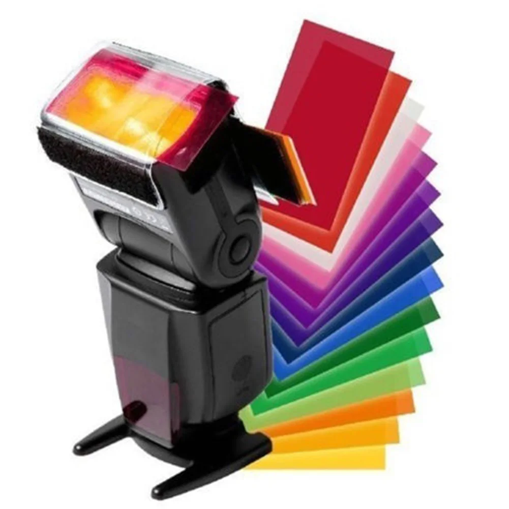 

12 pieces color card for Strobist Flash Gel Filter Color Balance with rubber band diffuser Lighting For Canon/Nikon For SONY