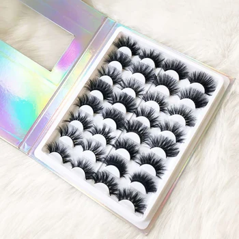 

Sample Eyelash Book Packaging Display Box Home Storage Container Gift Protective Case 16 Pairs Glitter Paper Portable Holder