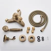 Antique Brass Bathroom Shower Faucet Bath Faucet Mixer Tap ABS Hand Shower Set Wall Mount Black Shower Control Valve Taps 4